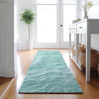 Dalyn Pacifica PA1 Aqua Machine Washable Area Rug Runner Lifestyle Image Feature