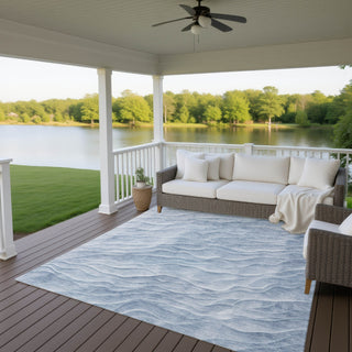 Dalyn Pacifica PA1 Denim Machine Washable Area Rug Outdoor Lifestyle Image Feature