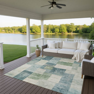 Dalyn Pacifica PA12 Seafoam Machine Washable Area Rug Outdoor Lifestyle Image Feature