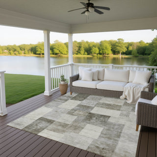 Dalyn Pacifica PA12 Taupe Machine Washable Area Rug Outdoor Lifestyle Image Feature