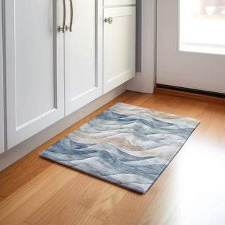 Dalyn Pacifica PA3 Blue Machine Washable Area Rug Scatter Lifestyle Image Feature