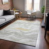 Dalyn Pacifica PA3 Silver Machine Washable Area Rug Lifestyle Image Feature