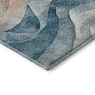Dalyn Pacifica PA3 Teal Machine Washable Area Rug Corner Image