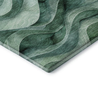 Dalyn Pacifica PA4 Teal Machine Washable Area Rug Corner Image