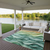 Dalyn Pacifica PA4 Teal Machine Washable Area Rug Outdoor Lifestyle Image Feature