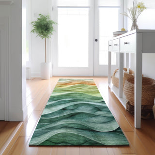 Dalyn Pacifica PA4 Teal Machine Washable Area Rug Runner Lifestyle Image Feature