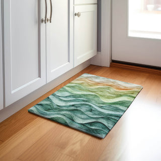 Dalyn Pacifica PA4 Teal Machine Washable Area Rug Scatter Lifestyle Image Feature