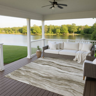 Dalyn Pacifica PA6 Brown Machine Washable Area Rug Outdoor Lifestyle Image Feature
