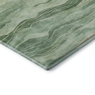 Dalyn Pacifica PA6 Green Machine Washable Area Rug Corner Image