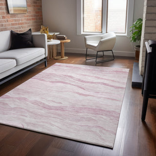 Dalyn Pacifica PA6 Pink Machine Washable Area Rug Lifestyle Image Feature