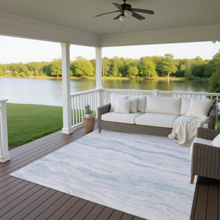Dalyn Pacifica PA6 Sky Machine Washable Area Rug Outdoor Lifestyle Image Feature
