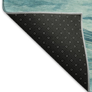 Dalyn Pacifica PA6 Turquoise Machine Washable Area Rug Backing Image
