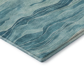 Dalyn Pacifica PA6 Turquoise Machine Washable Area Rug Corner Image