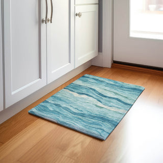Dalyn Pacifica PA6 Turquoise Machine Washable Area Rug Scatter Lifestyle Image Feature