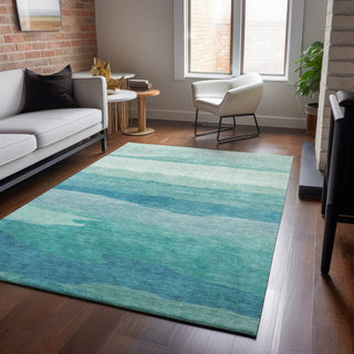 Dalyn Pacifica PA9 Turquoise Machine Washable Area Rug Lifestyle Image Feature