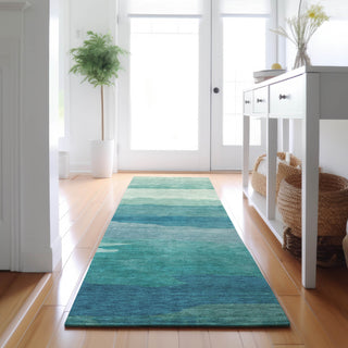 Dalyn Pacifica PA9 Turquoise Machine Washable Area Rug Runner Lifestyle Image Feature