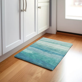 Dalyn Pacifica PA9 Turquoise Machine Washable Area Rug Scatter Lifestyle Image Feature