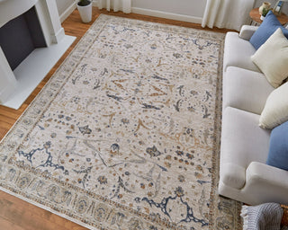 Feizy Pasha 39M4F Ivory/Blue/Red Area Rug Lifestyle Image Feature