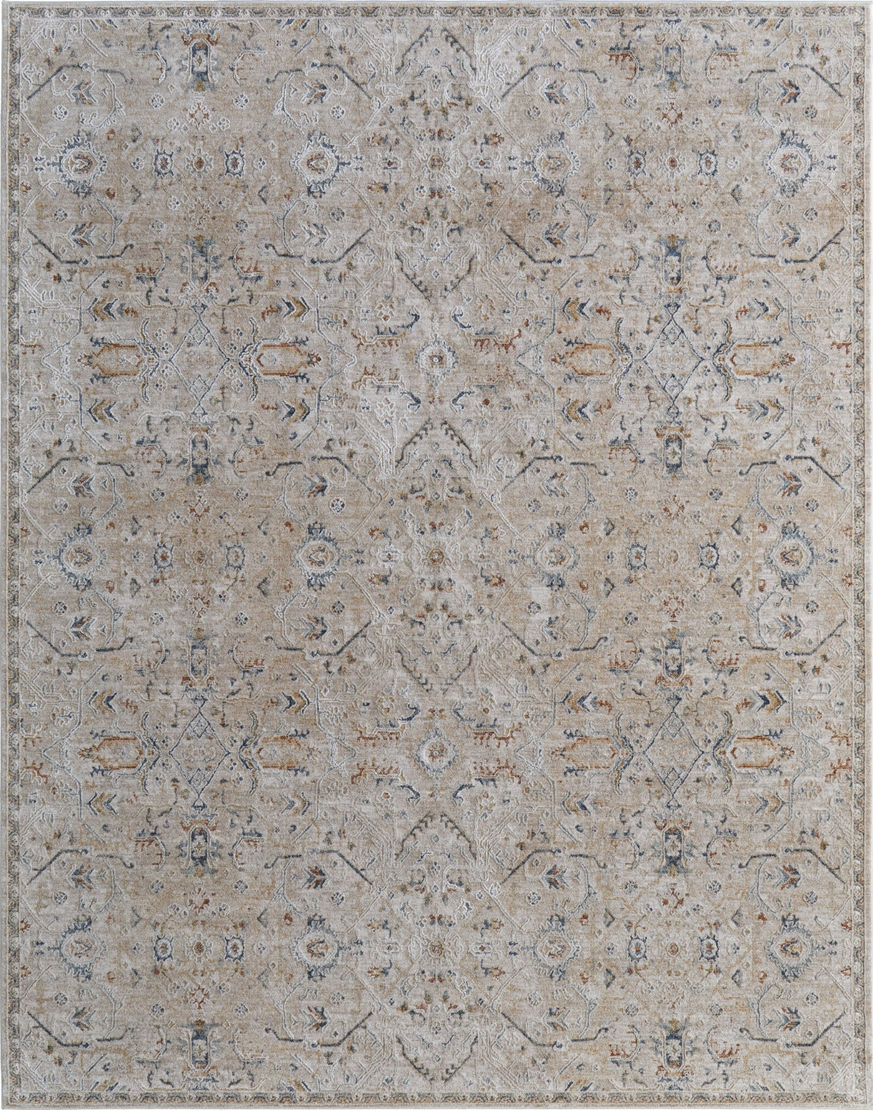 Feizy Pasha 39M6F Taupe/Ivory/Blue Area Rug