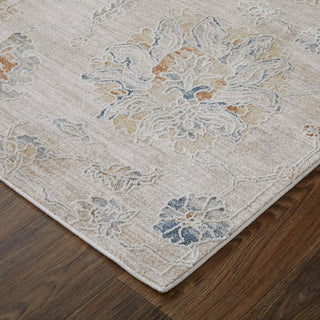 Feizy Pasha 39M9F Taupe/Ivory/Blue Area Rug