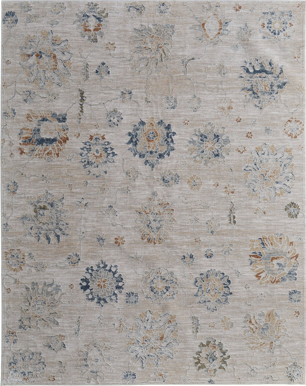 Feizy Pasha 39M9F Taupe/Ivory/Blue Area Rug