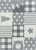 Joy Carpets Claremont Kids Patchwork Boy Cloudy Area Rug