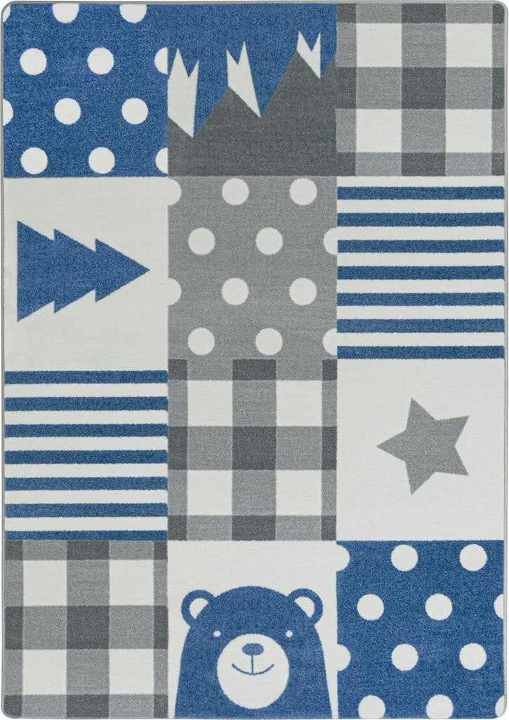 Joy Carpets Claremont Kids Patchwork Boy Blue Skies Area Rug