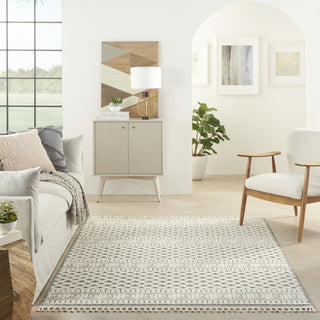 Nourison Paxton PAX05 Ivory/Grey Area Rug Room Image Feature