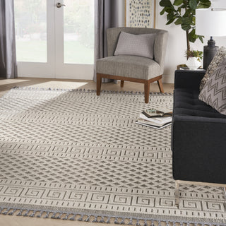 Nourison Paxton PAX05 Ivory/Grey Area Rug Corner Image