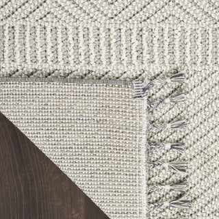 Nourison Paxton PAX06 Grey Ivory Area Rug Corner Image