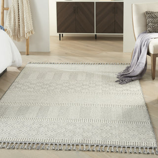 Nourison Paxton PAX06 Grey Ivory Area Rug Corner Image