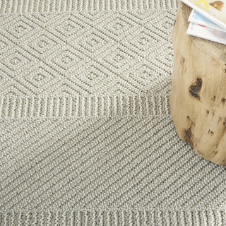 Nourison Paxton PAX06 Grey Ivory Area Rug Corner Image