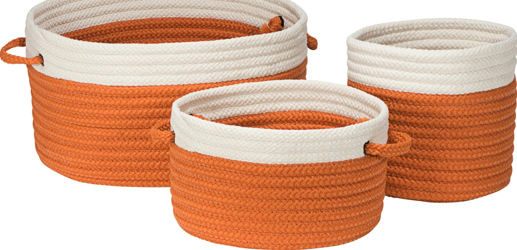 Colonial Mills Poolboy 3-Piece Indoor Outdoor Basket Set PB19 Orange