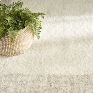 Nourison Pacific Shag PCS02 Ivory Beige Area Rug Corner Image