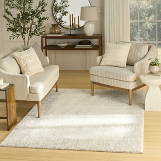 Nourison Pacific Shag PCS02 Ivory Beige Area Rug Corner Image