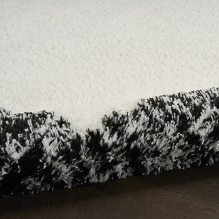 Nourison Pacific Shag PCS02 Ivory Black Area Rug Detail Image