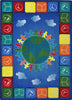 Joy Carpets Kid Essentials Peace Love Books Multi Area Rug