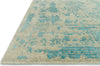 Loloi Pearl PU-02 Heather Gray/Aqua Area Rug Corner Image