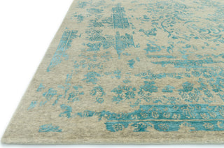 Loloi Pearl PU-02 Heather Gray/Aqua Area Rug Corner Image