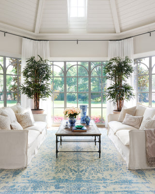 Loloi Pearl PU-02 Heather Gray/Aqua Area Rug Lifestyle Image Feature