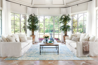 Loloi Pearl PU-02 Heather Gray/Aqua Area Rug Lifestyle Image Feature