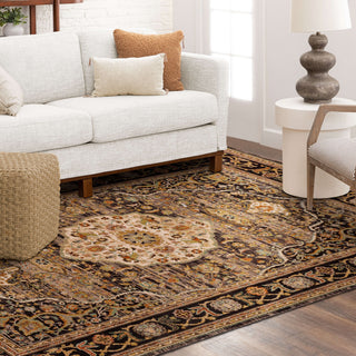 Karastan Spice Market Petra Charcoal Area Rug Lifestyle Image