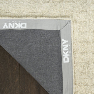 Nourison Pure Grids PGR01 Ivory Beige Area Rug by DKNY Corner Image