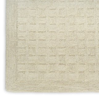 Nourison Pure Grids PGR01 Ivory Beige Area Rug by DKNY Texture Image