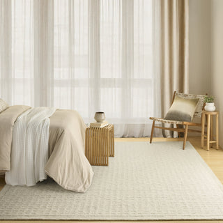 Nourison Pure Grids PGR01 Ivory Beige Area Rug by DKNY Swatch Image