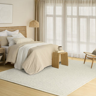 Nourison Pure Grids PGR01 Light Blue Area Rug by DKNY Corner Image