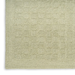Nourison Pure Grids PGR01 Light Green Area Rug by DKNY Corner Image
