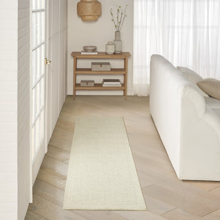Nourison Pure Grids PGR01 Ivory Beige Area Rug by DKNY Corner Image