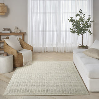 Nourison Pure Grids PGR01 Light Blue Area Rug by DKNY Room Image Feature