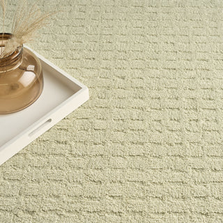 Nourison Pure Grids PGR01 Light Green Area Rug by DKNY Corner Image